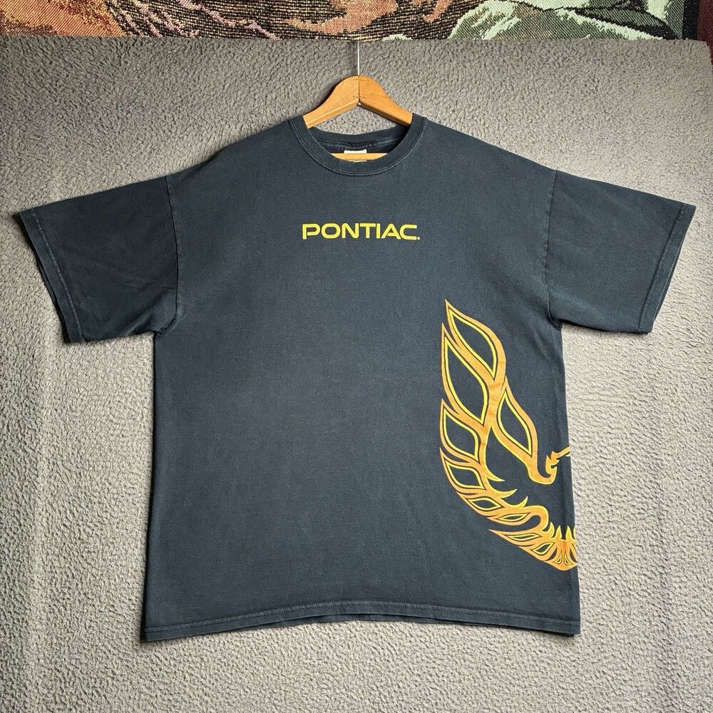 Vintage Pontiac Firebird Trans Am T-Shirt Menβs XL Black Johny Rockstar Flames